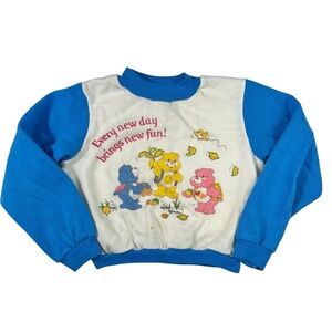 Vintage 1980s Care Bears Raglan Every New Day Brings New Fun Sweatshirt Youth